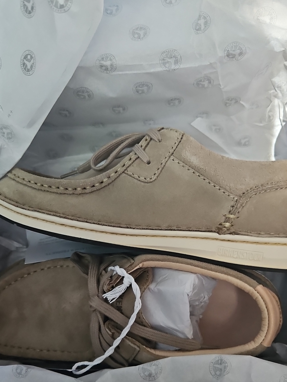 Birkenstock Taupe Suede Lace-Up Pasadena Shoe